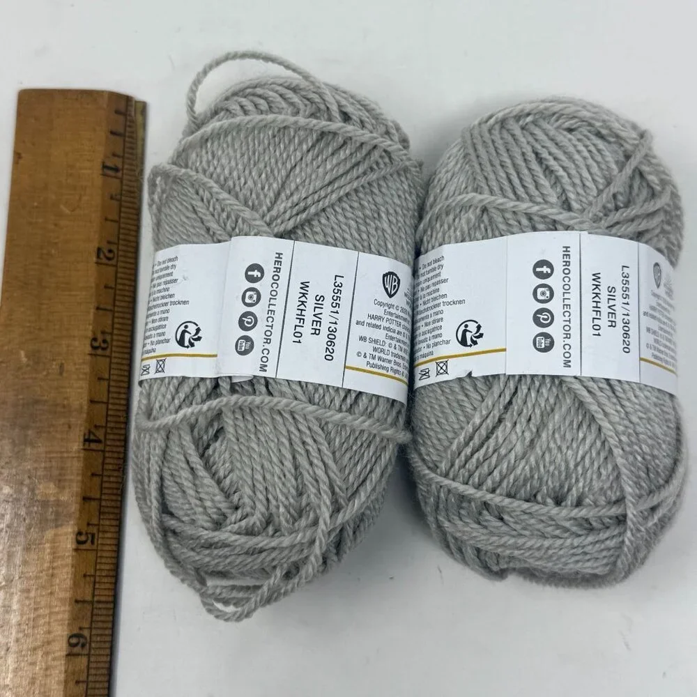 Harry Potter Wizarding World Yarn 3.5mm Size 4 Silver 100% Acrylic Replacement
